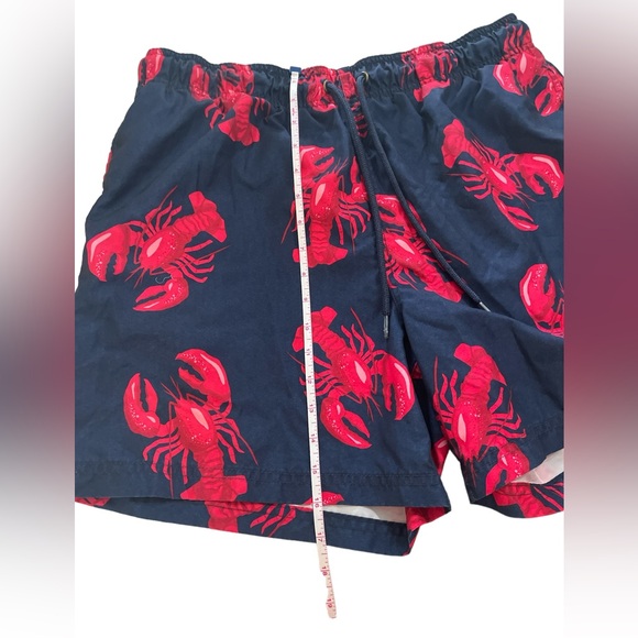 Men’s navy blue red nautical lobster swim shorts pull on swim trunks 36-38 L - Picture 5 of 6